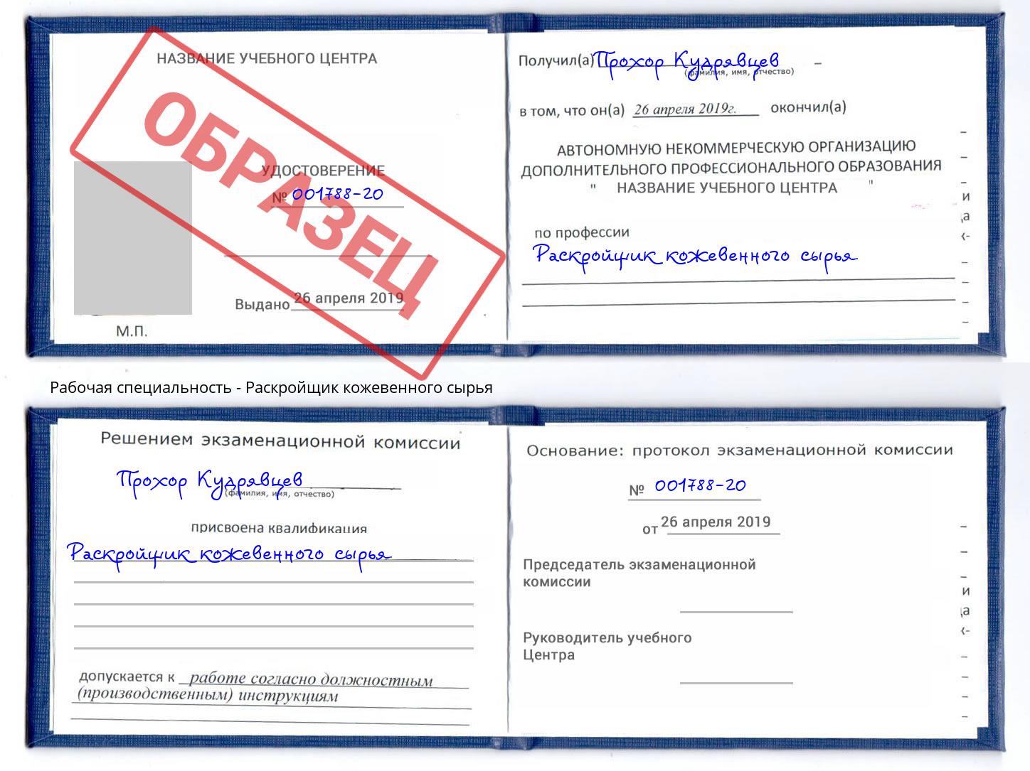 Раскройщик кожевенного сырья Мирный